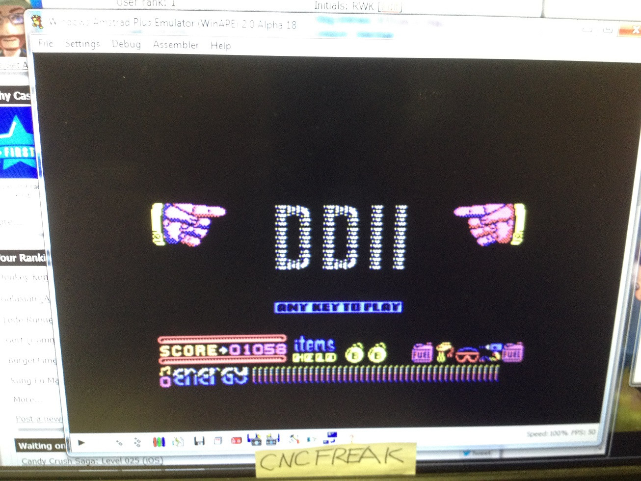 cncfreak: Dynamite Dan 2 (Amstrad CPC Emulated) 1,058 points on 2013-10-19 04:23:04