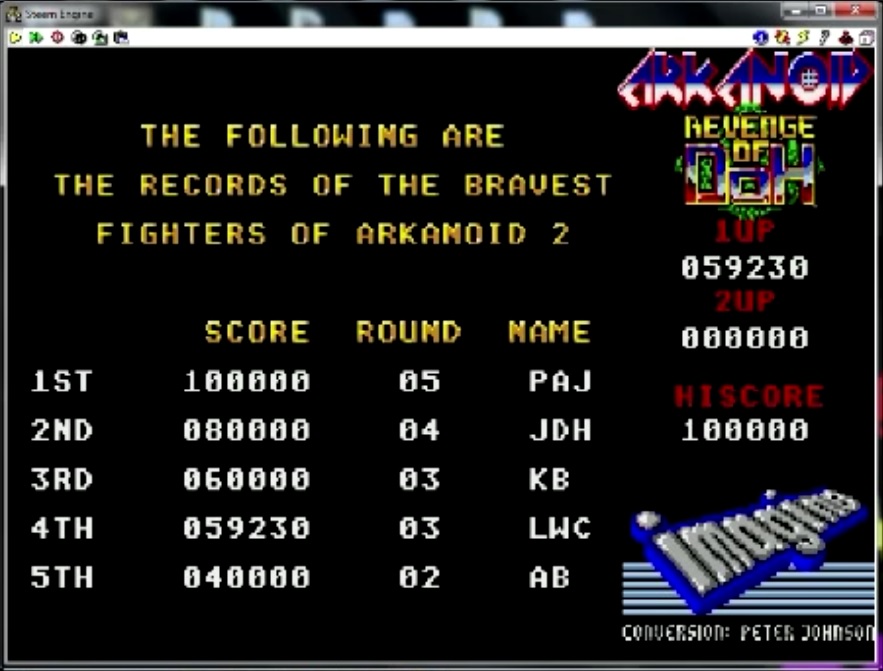 WonderBoy: Arkanoid: Revenge of Doh (Atari ST Emulated) 59,230 points on 2015-02-05 03:56:40