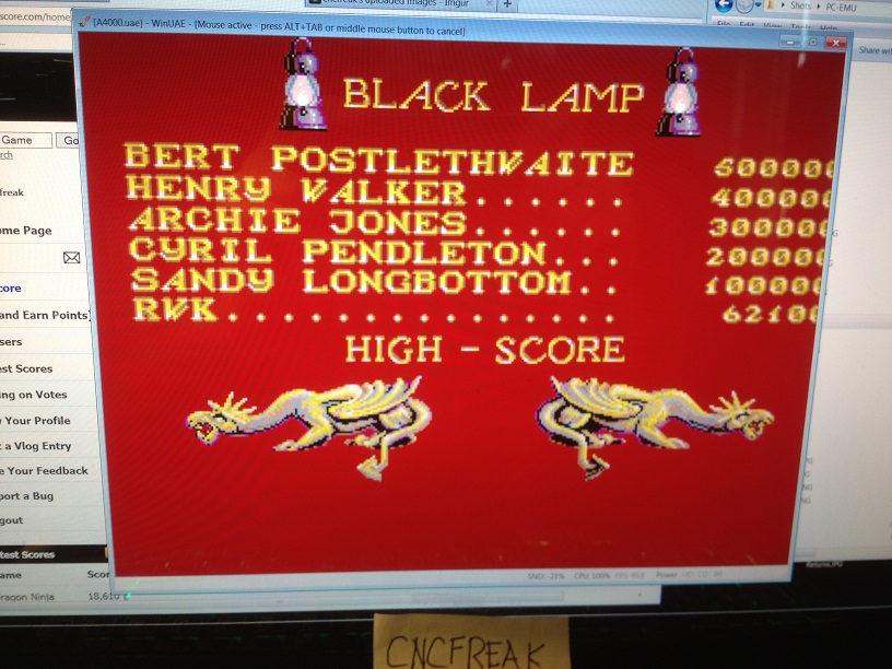 cncfreak: Black Lamp (Amiga Emulated) 62,100 points on 2013-10-19 12:55:16