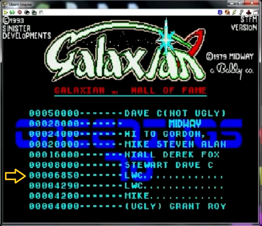 WonderBoy: Galaxian (Atari ST Emulated) 6,850 points on 2015-02-11 07:49:11