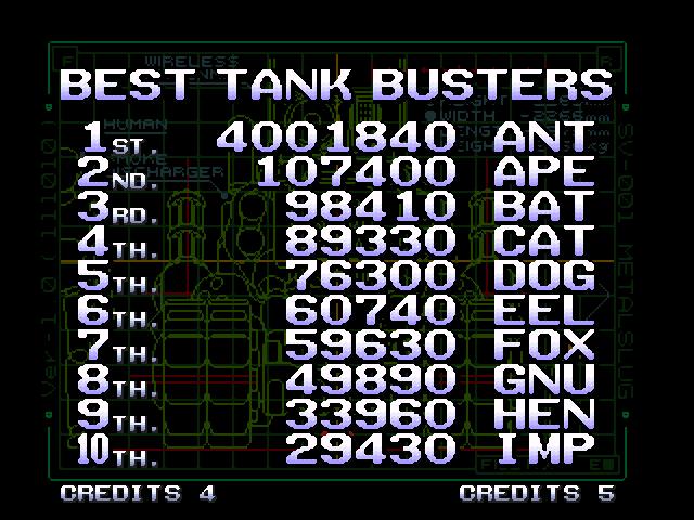 Metal Slug X 4,001,840 points