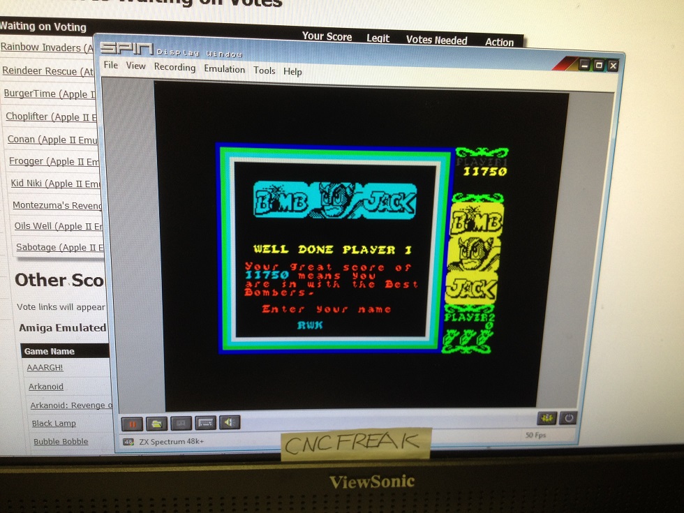 cncfreak: Bomb Jack (ZX Spectrum Emulated) 11,750 points on 2013-10-22 19:34:05