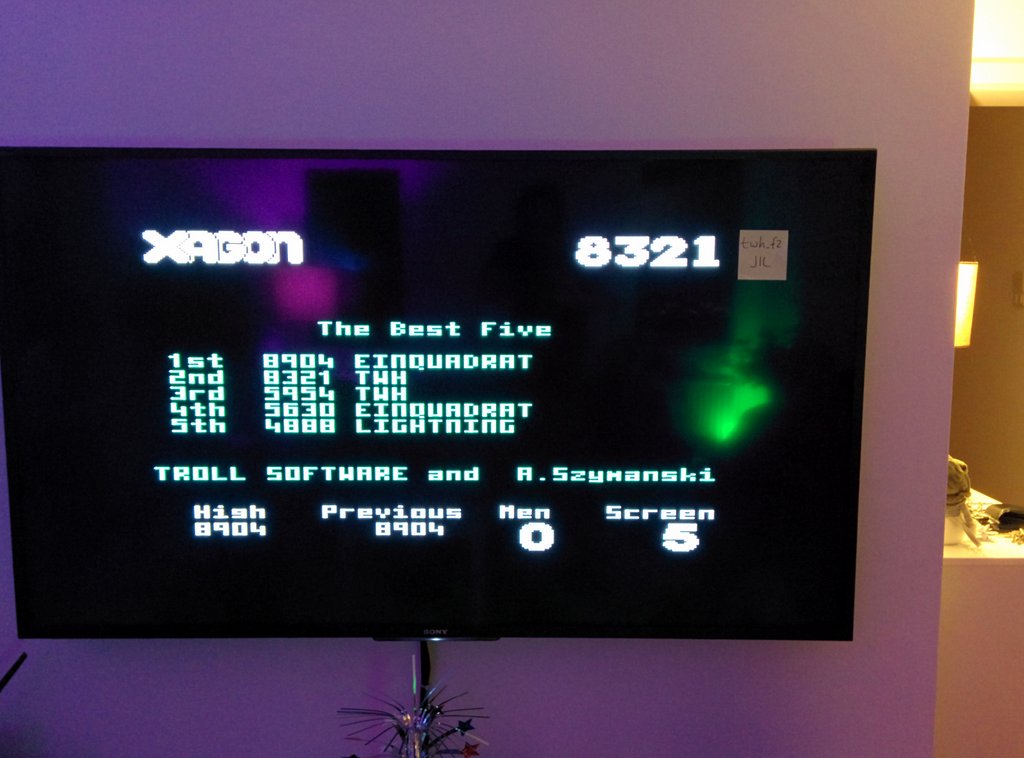 twhf2: Xagon (Atari 400/800/XL/XE) 8,321 points on 2015-03-31 13:48:19