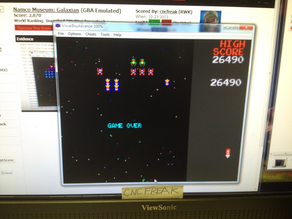 cncfreak: Namco Museum: Galaga (GBA Emulated) 26,490 points on 2013-10-23 10:45:19