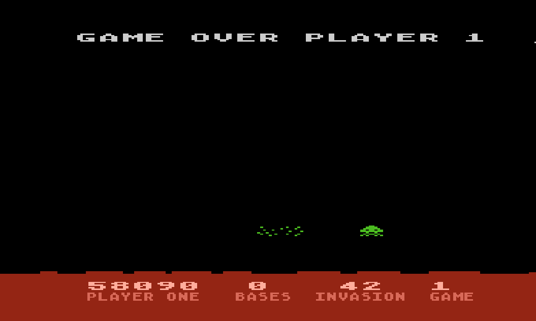 McKong: Atari Invaders (Atari 400/800/XL/XE Emulated) 58,090 points on 2015-04-30 05:56:49