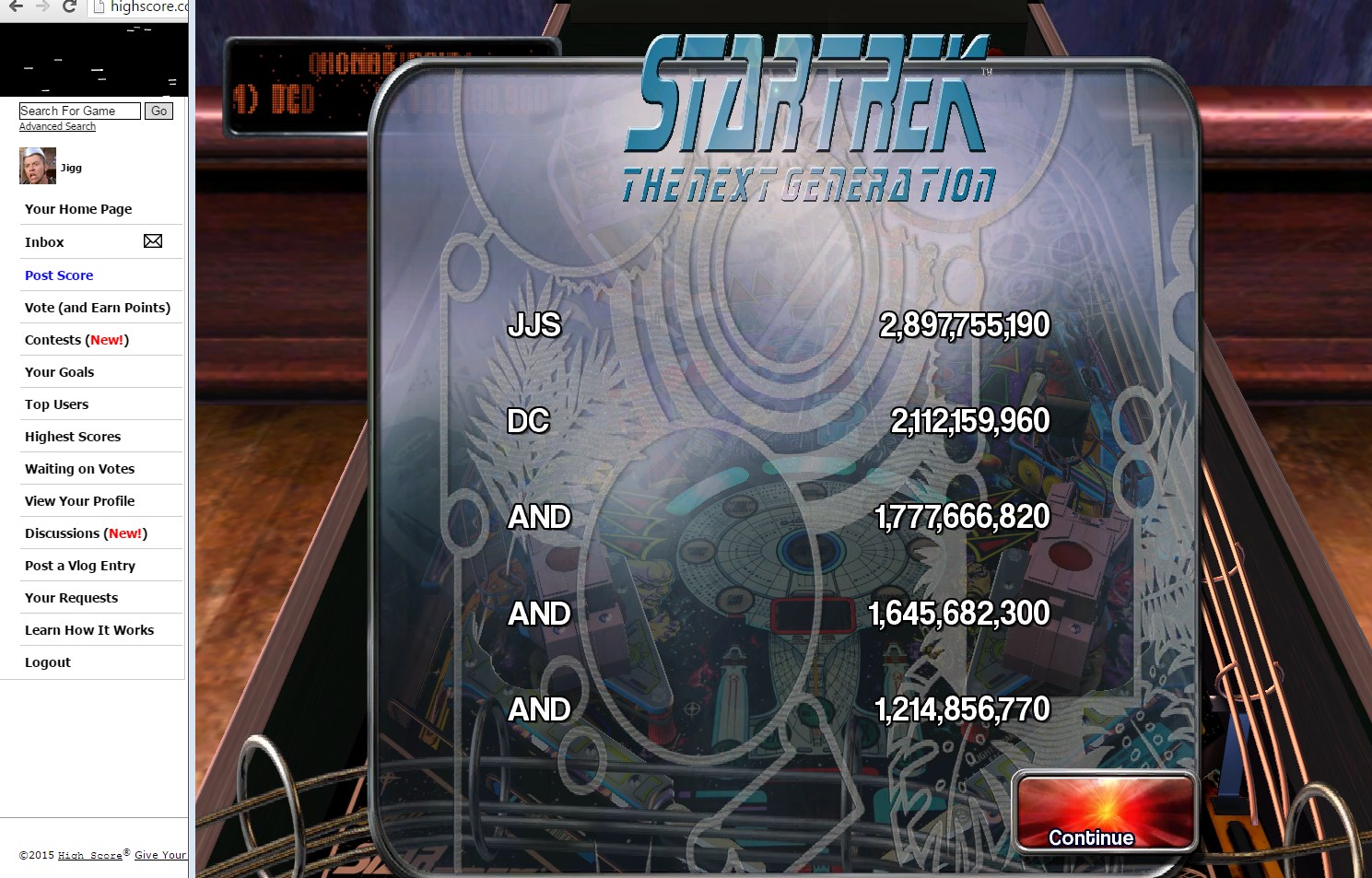 Pinball Arcade: Star Trek: The Next Generation 1,777,666,820 points