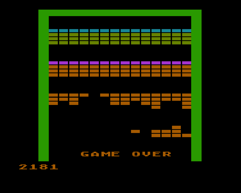 McKong: Super Breakout: Progressive (Atari 400/800/XL/XE Emulated) 2,181 points on 2015-05-07 06:40:05