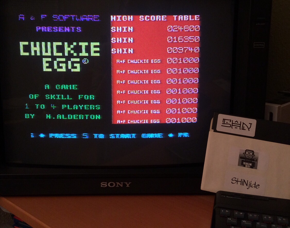 SHiNjide: Chuckie Egg (ZX Spectrum) 24,800 points on 2015-05-27 15:14:30