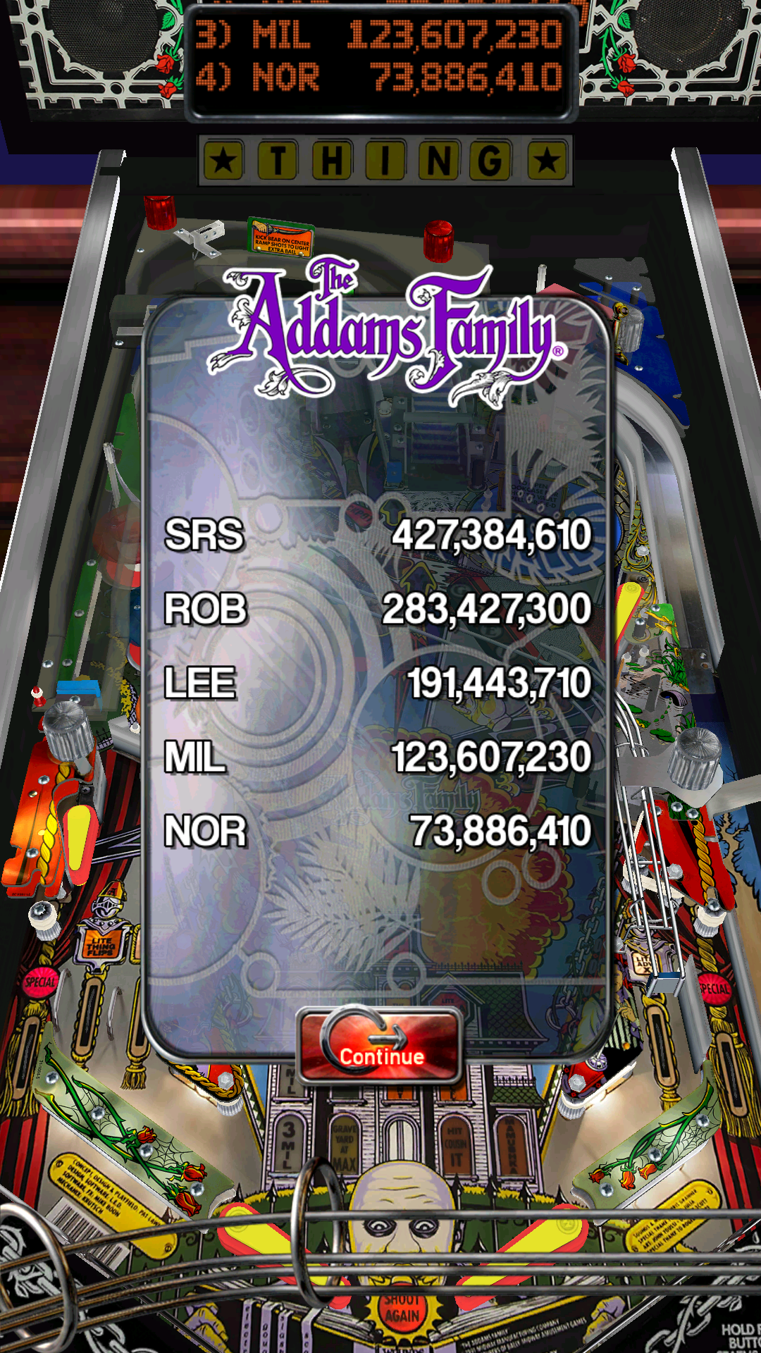LeeJ07: Pinball Arcade: The Addams Family (Android) 191,443,710 points on 2015-06-06 06:27:32