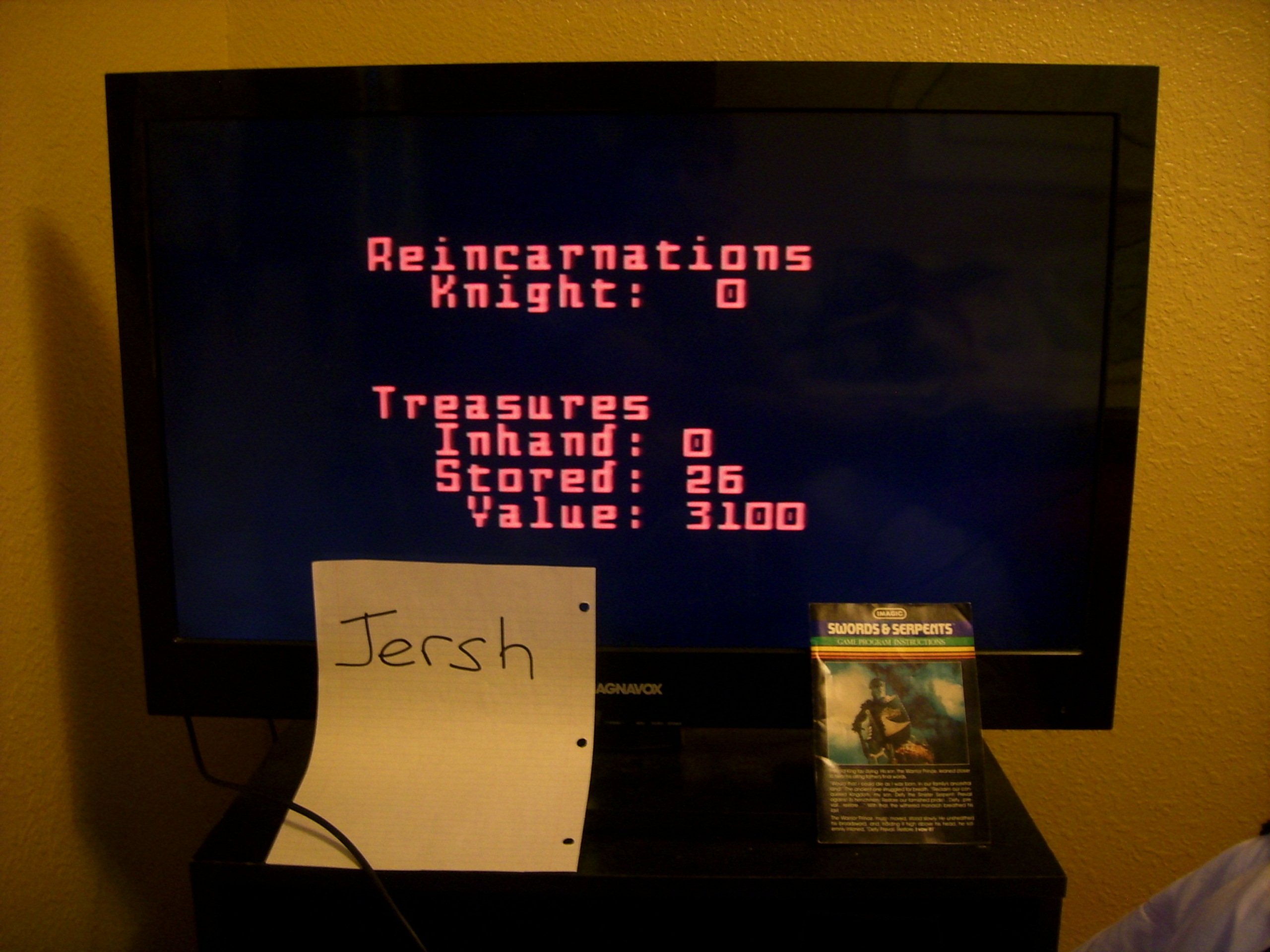jersh: Swords and Serpents (Intellivision) 3,100 points on 2015-06-13 20:21:10