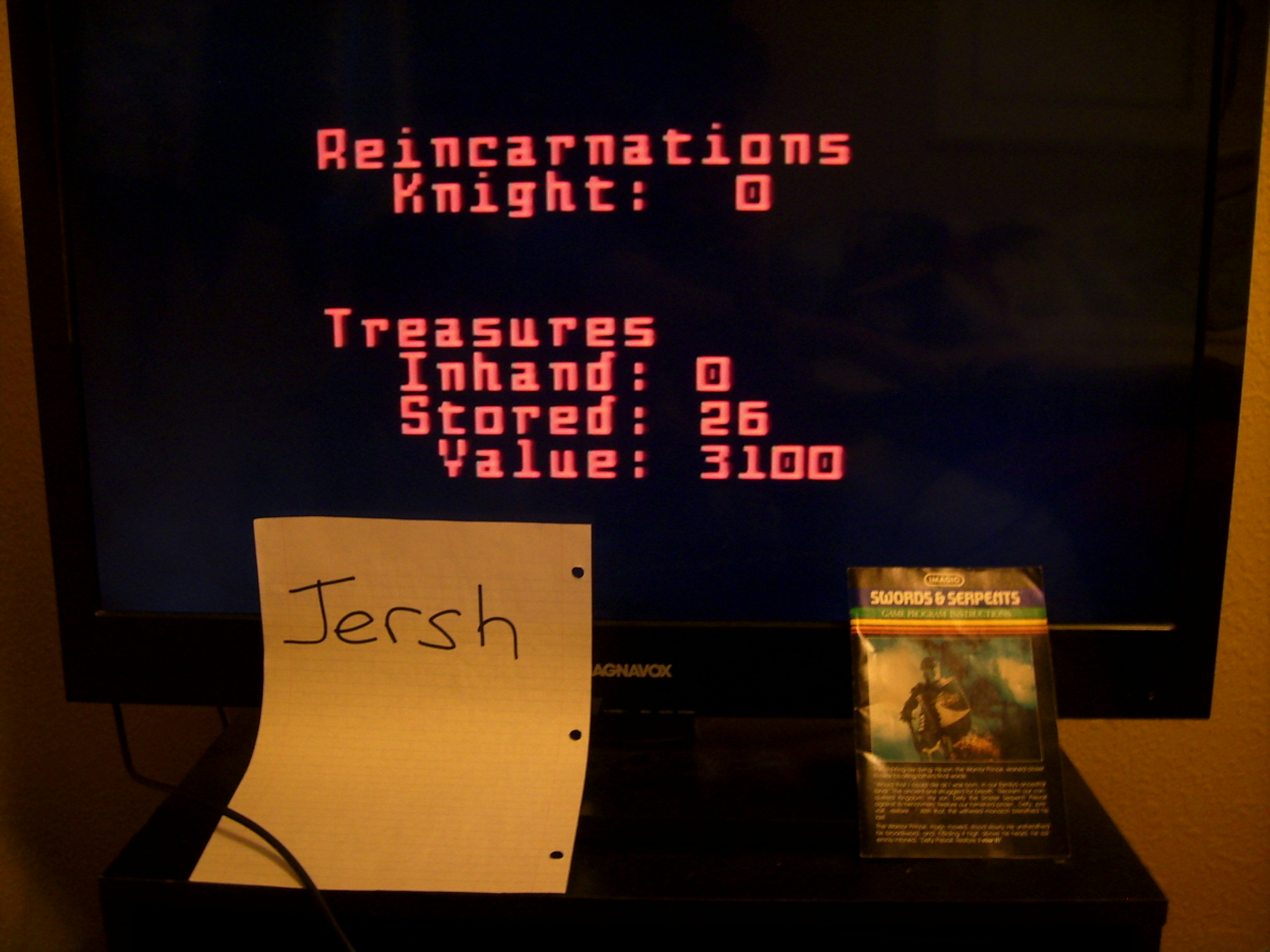 jersh: Swords and Serpents (Intellivision) 3,100 points on 2015-06-13 20:21:10