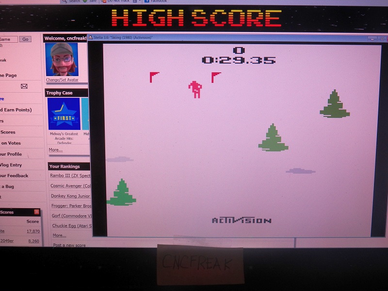 cncfreak: Skiing: Game 3 (Atari 2600 Emulated Novice/B Mode) 0:00:29.35 points on 2013-11-05 17:31:19