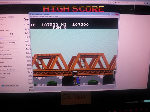 cncfreak: Rush N Attack (NES/Famicom Emulated) 107,500 points on 2013-11-28 08:48:04