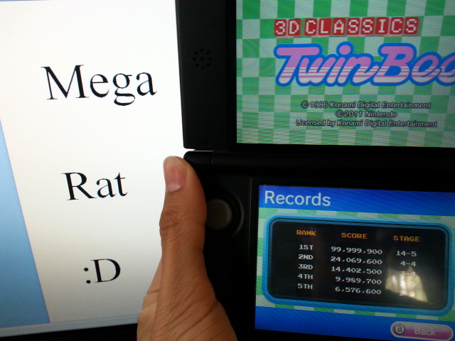 MegaRat: 3D Classics: TwinBee (Nintendo 3DS) 99,999,900 points on 2013-12-02 12:05:02