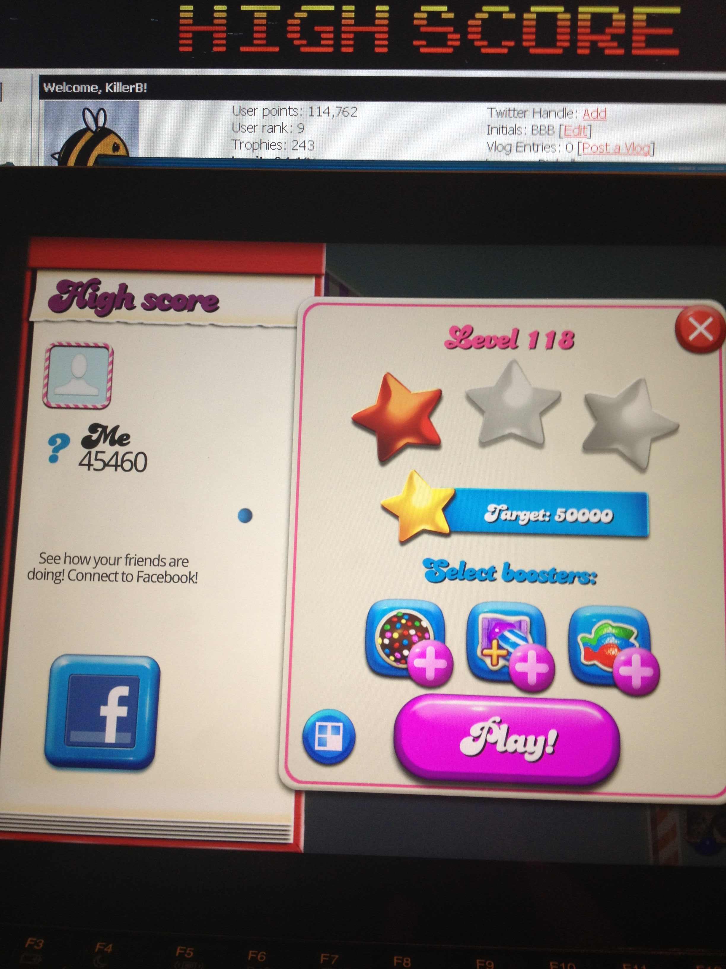 KillerB: Candy Crush Saga: Level 118 (iOS) 45,460 points on 2013-12-17 21:05:30