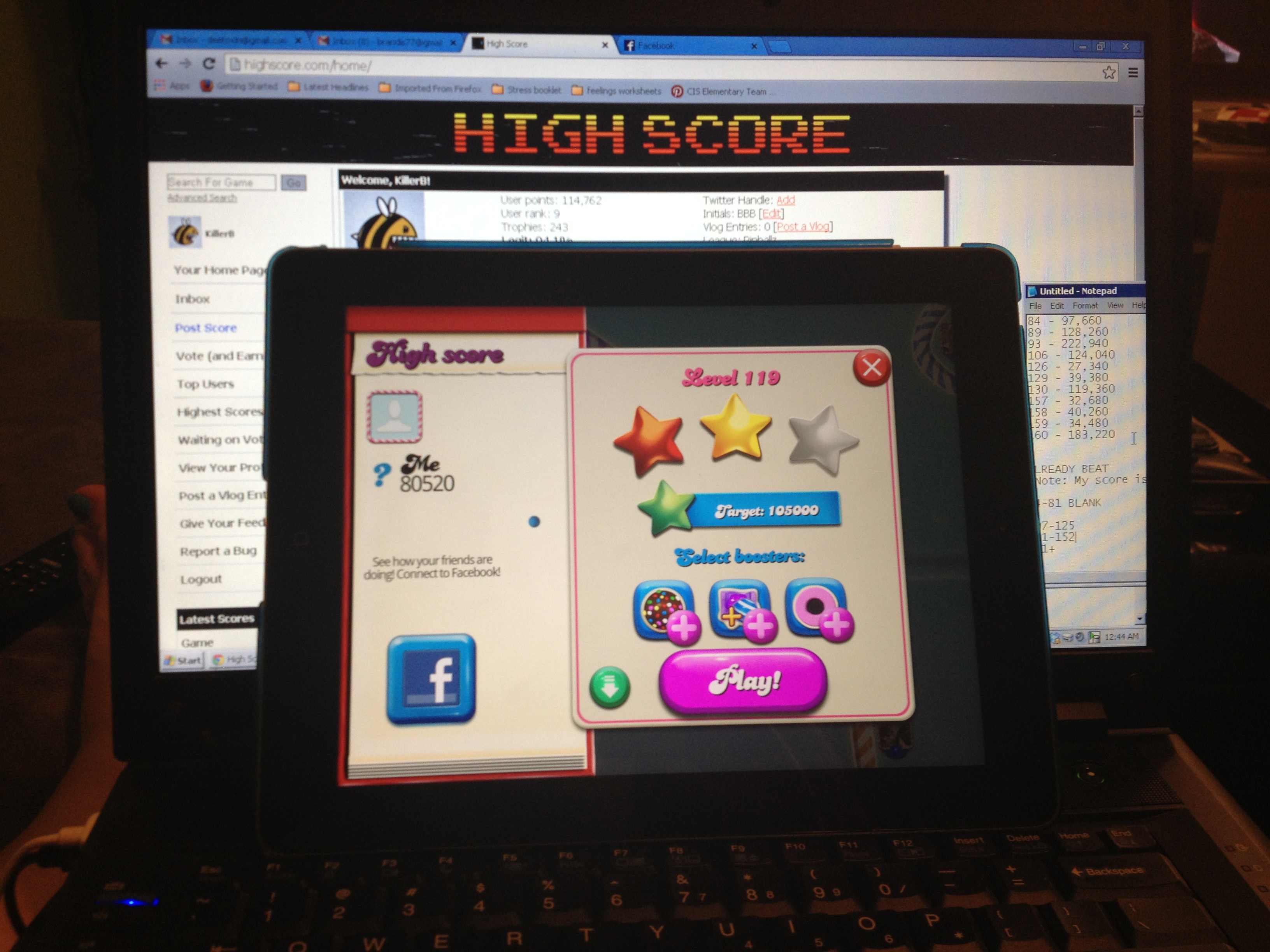 KillerB: Candy Crush Saga: Level 119 (iOS) 80,520 points on 2013-12-17 21:07:52