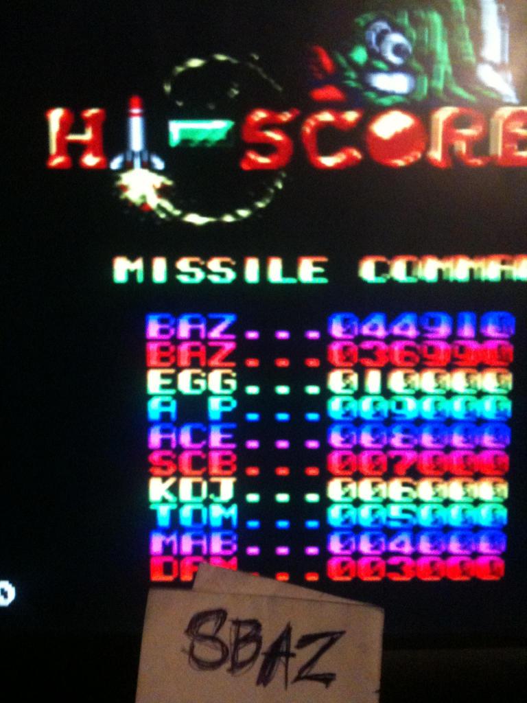 Arcade Smash Hits: Missile Command 44,910 points