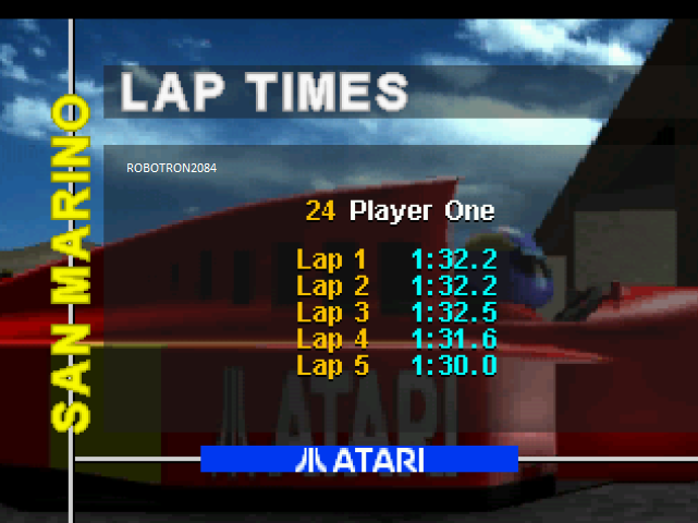 World Tour Racing: San Marino [Free Practice] Skill: Not Too Fast time of 0:01:30