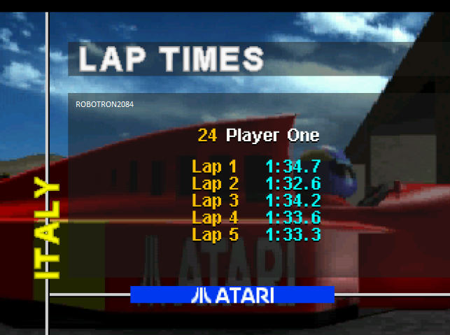 World Tour Racing: Italy [Free Practice] Skill: Not Too Fast time of 0:01:32.6