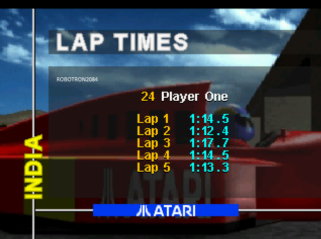 World Tour Racing: India [Free Practice] Skill: Not Too Fast time of 0:01:12.4