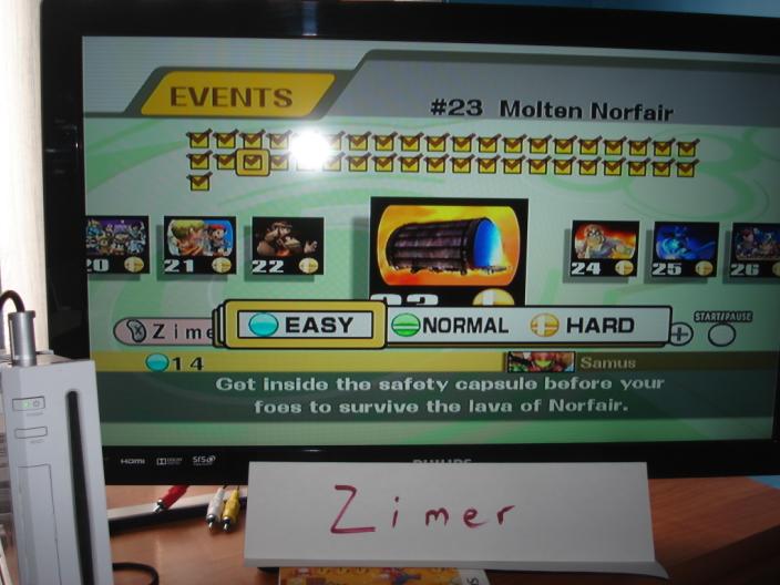 Super Smash Bros. Brawl: Event Match 23: Molten Norfair [Easy] 14 points