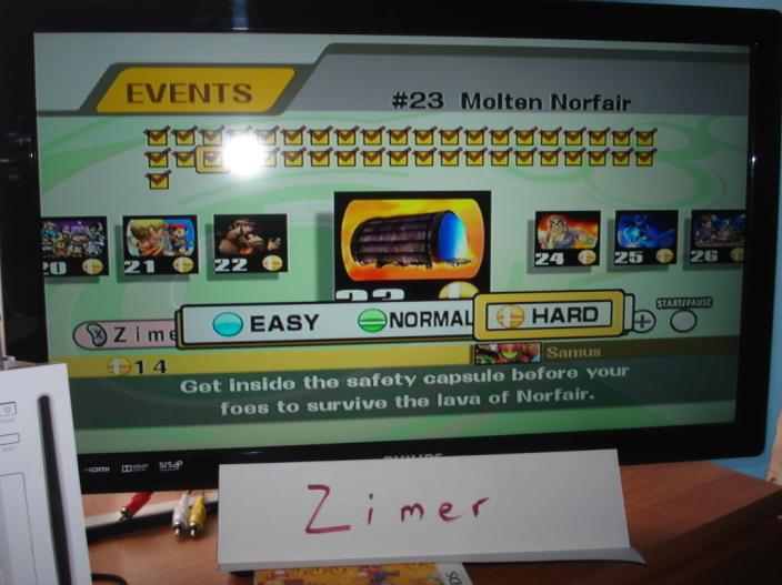 Super Smash Bros. Brawl: Event Match 23: Molten Norfair [Hard] 14 points