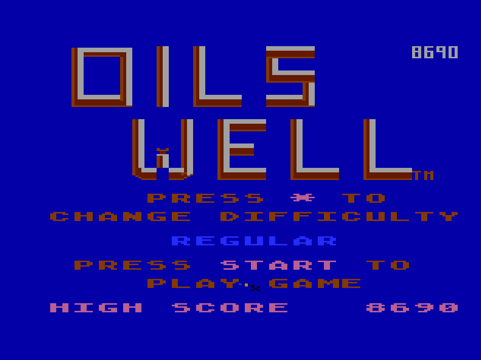 cncfreak: Oils Well (Atari 5200 Emulated) 8,690 points on 2014-03-12 15:35:28