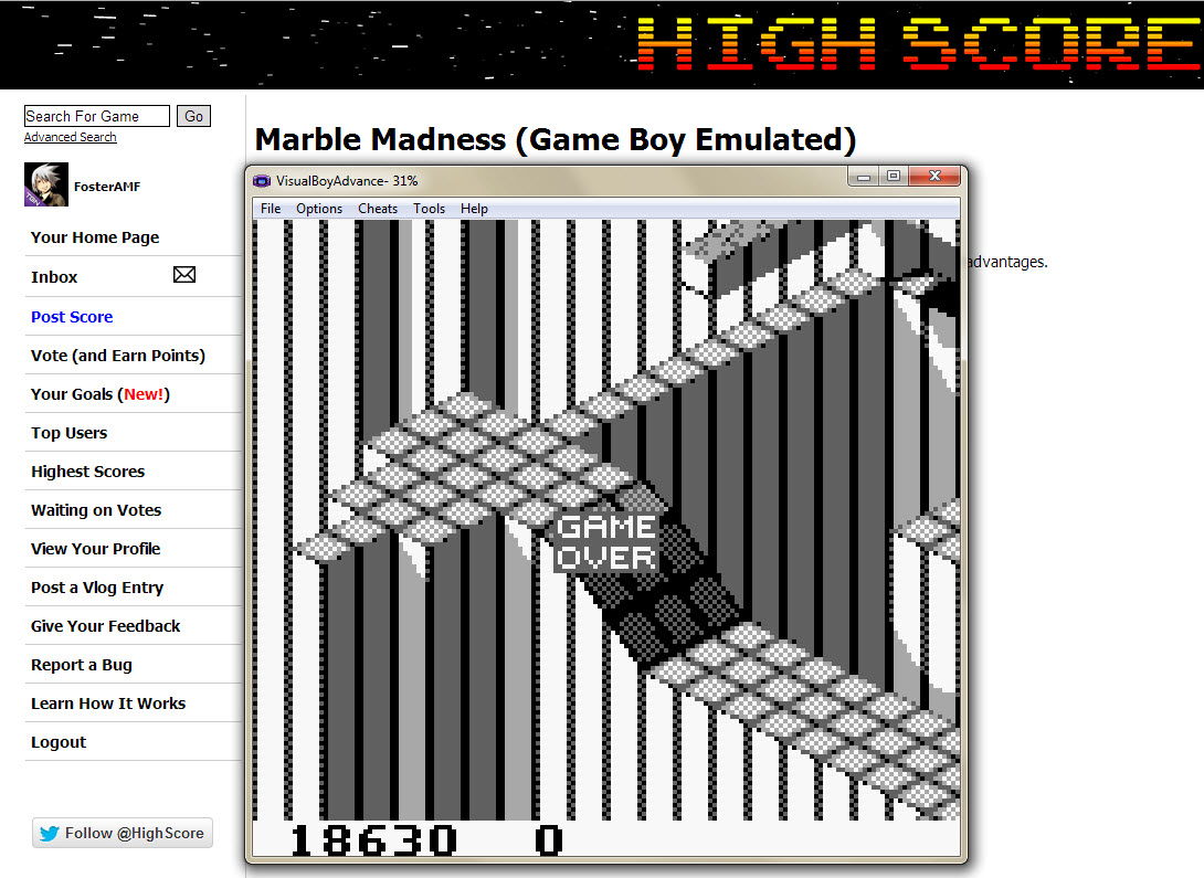 Marble Madness 18,630 points