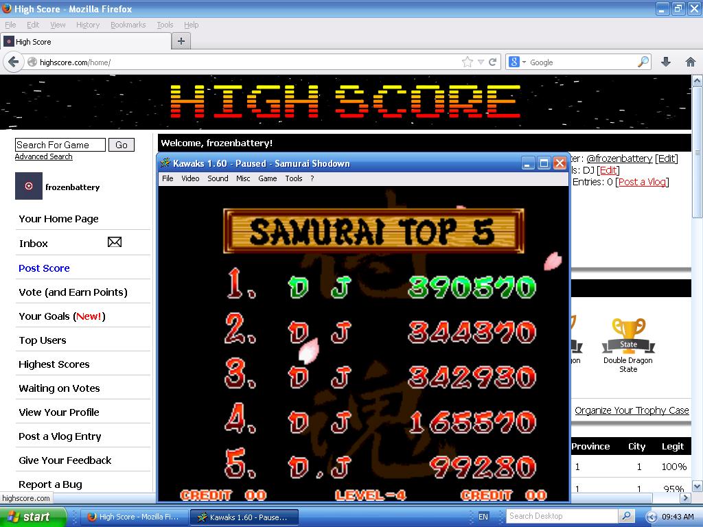 Samurai Shodown 390,570 points