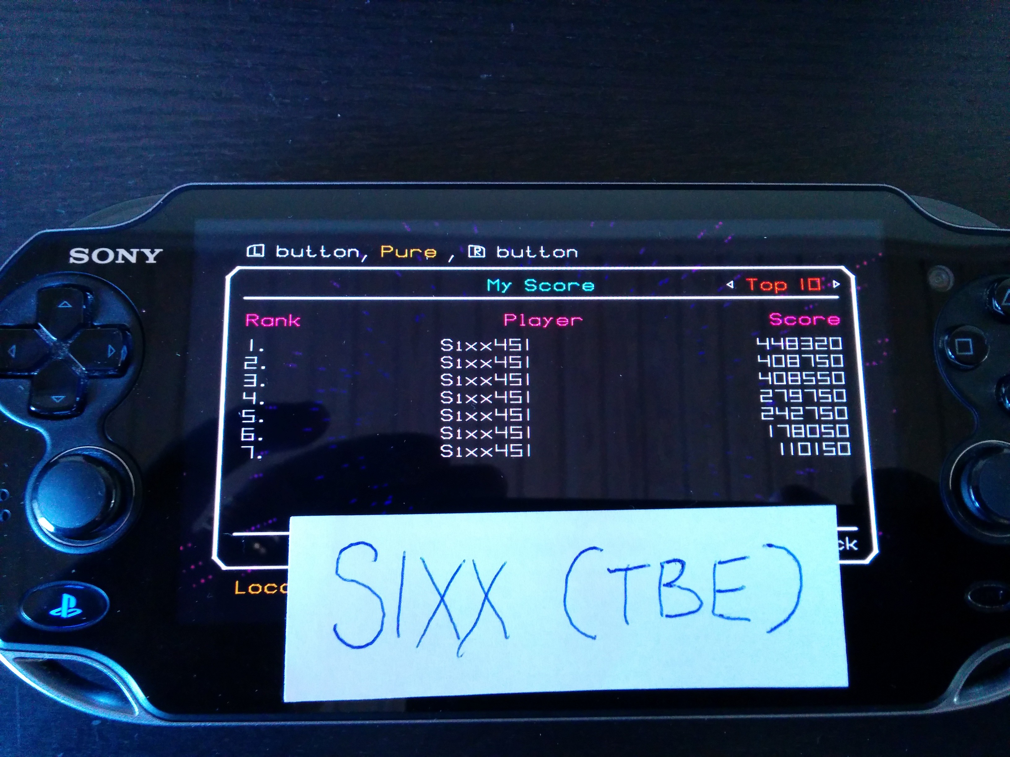 Sixx: TxK [Pure Mode] (PS Vita) 448,320 points on 2014-04-04 07:55:36