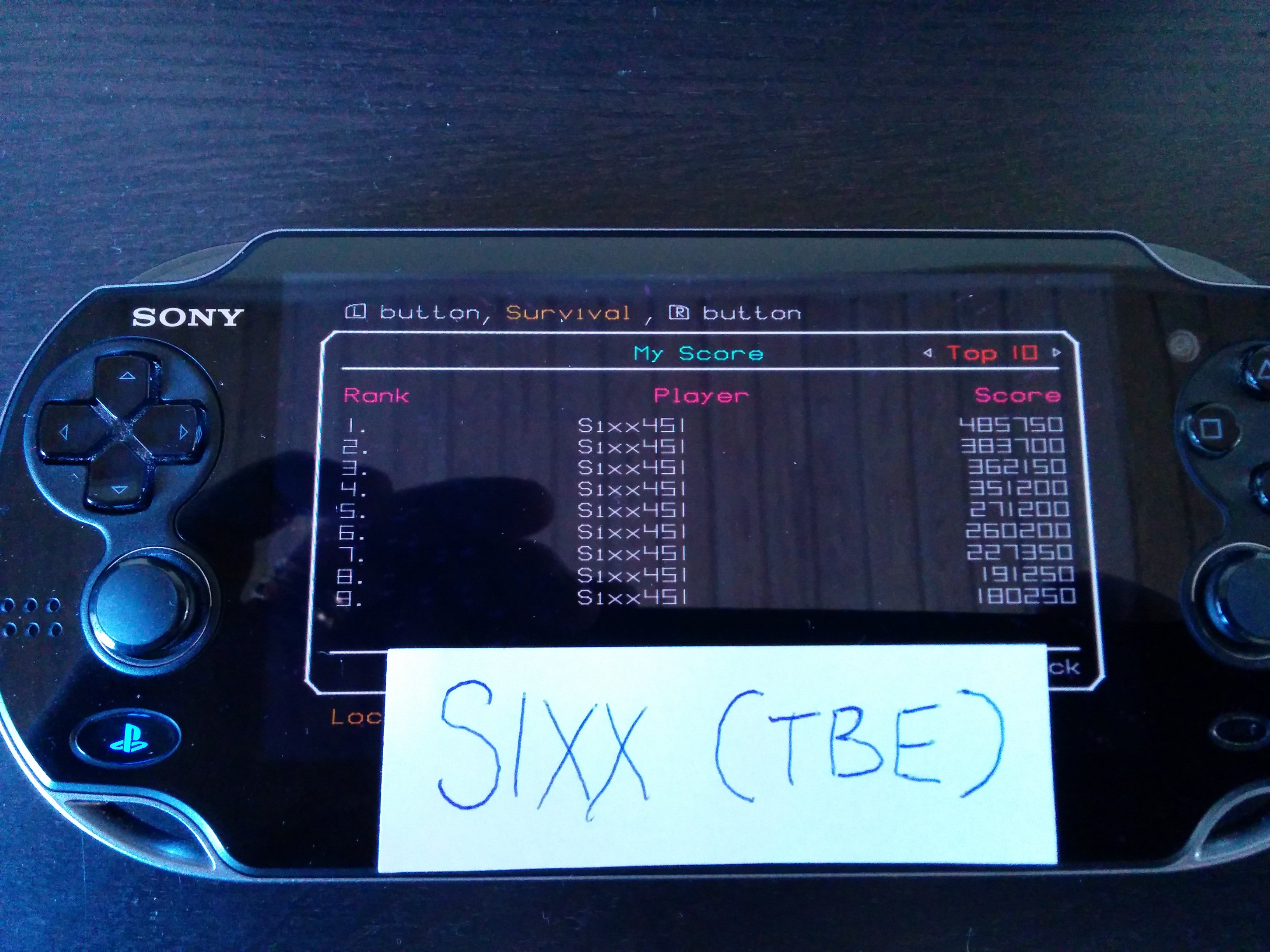 Sixx: TxK [Survival Mode] (PS Vita) 485,750 points on 2014-04-04 07:57:39