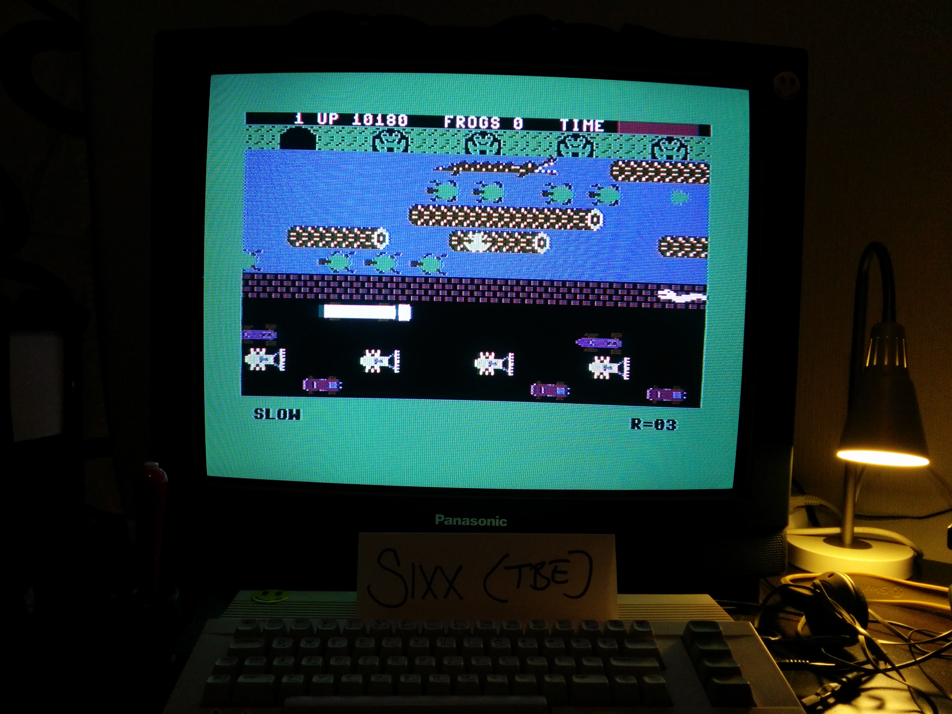 Sixx: Frogger: Parker Bros [Slow] (Commodore 64) 10,180 points on 2014-04-04 19:24:23