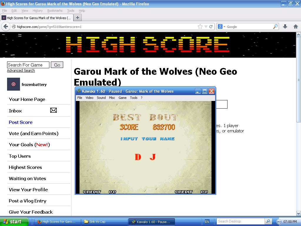 Garou Mark of the Wolves 632,700 points