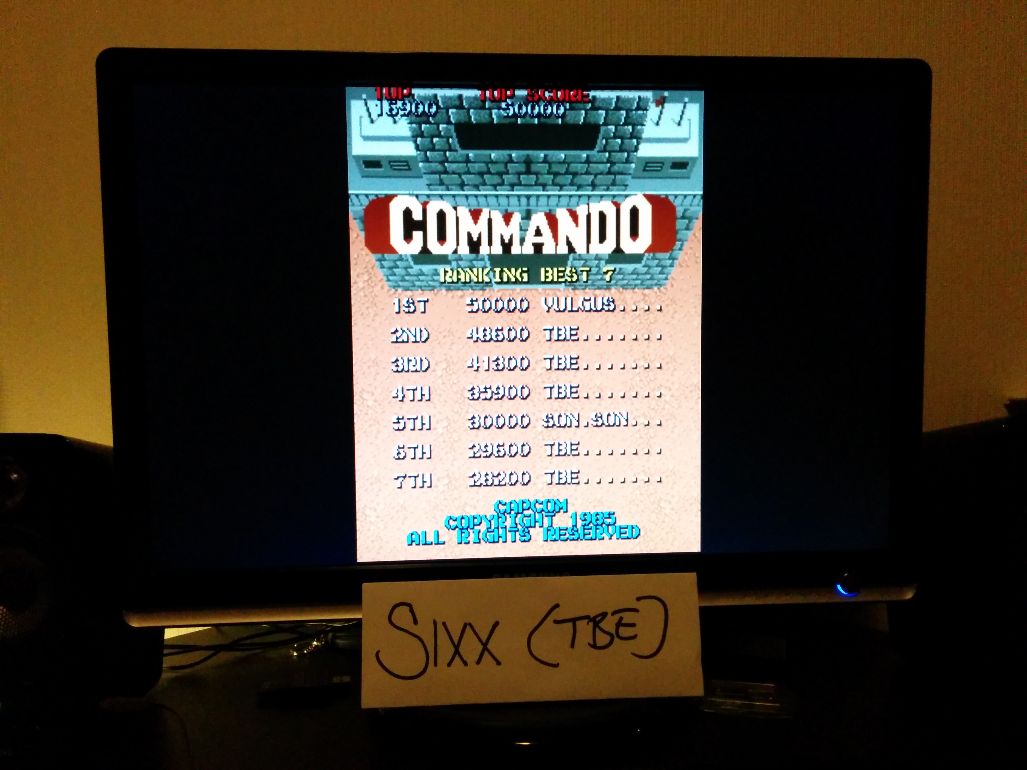 Sixx: Commando (Arcade Emulated / M.A.M.E.) 48,600 points on 2014-04-06 15:36:41