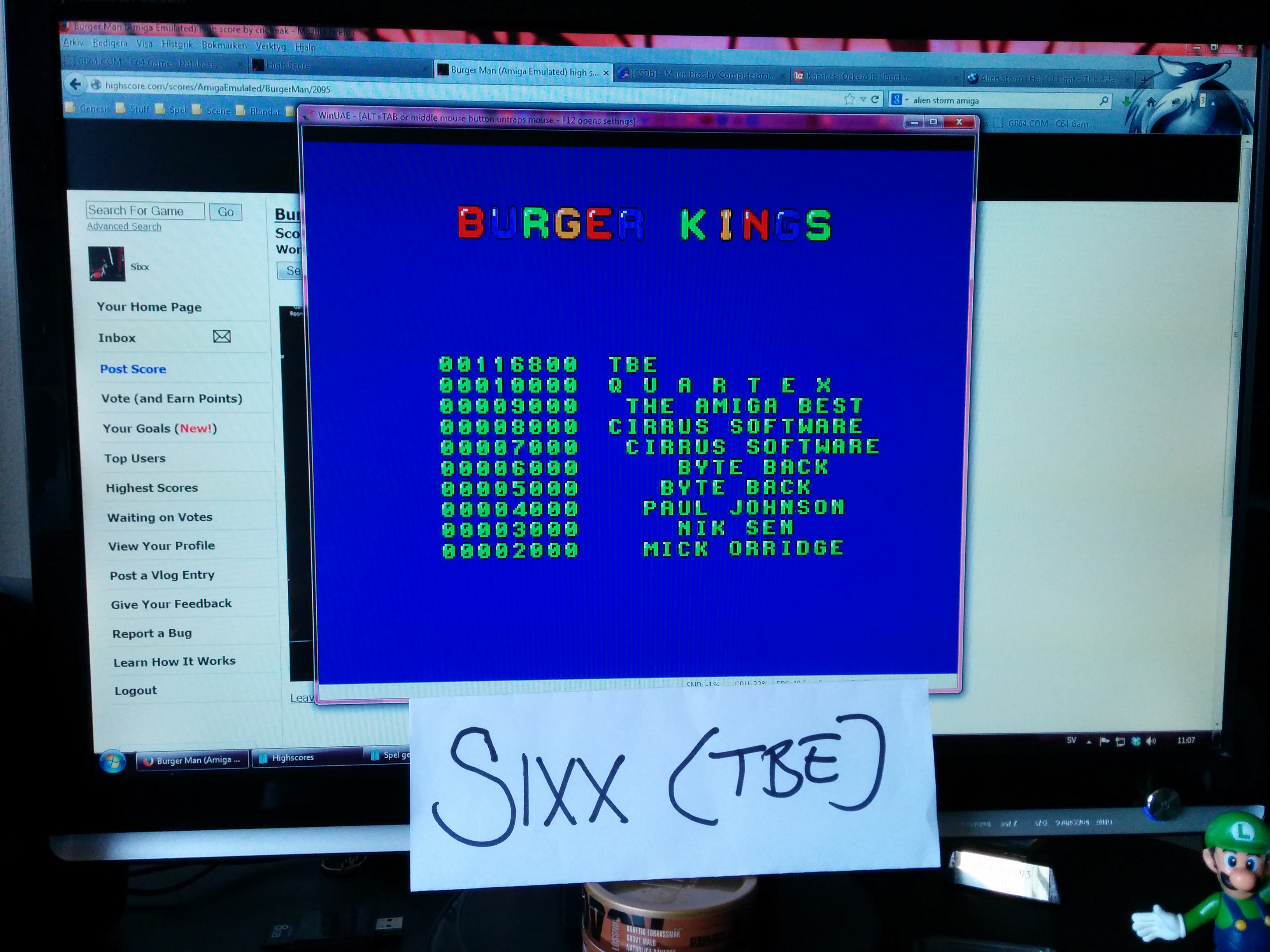 Sixx: Burger Man (Amiga Emulated) 116,800 points on 2014-04-08 03:30:59