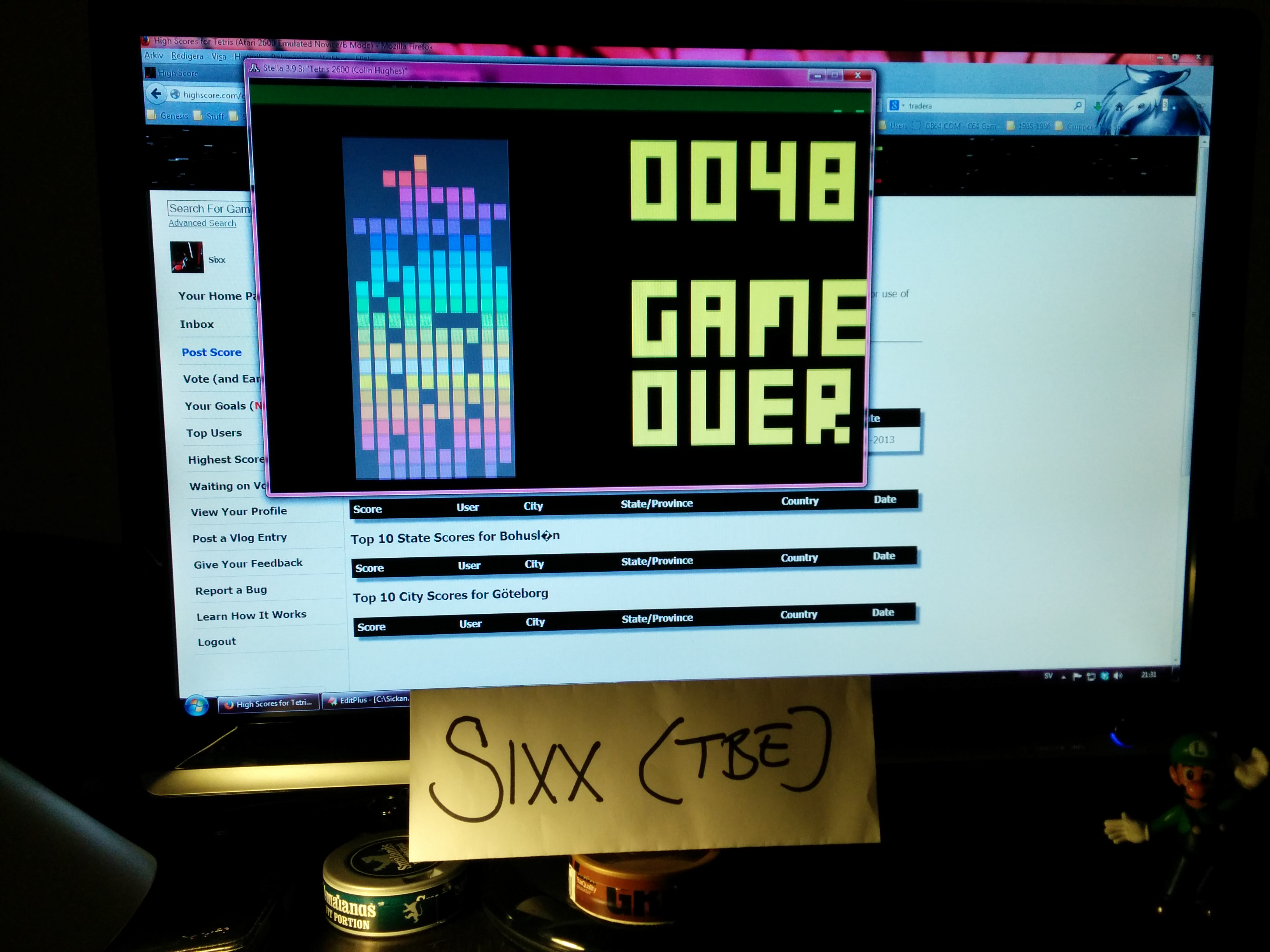 Sixx: Tetris (Atari 2600 Emulated Novice/B Mode) 48 points on 2014-04-09 13:55:13