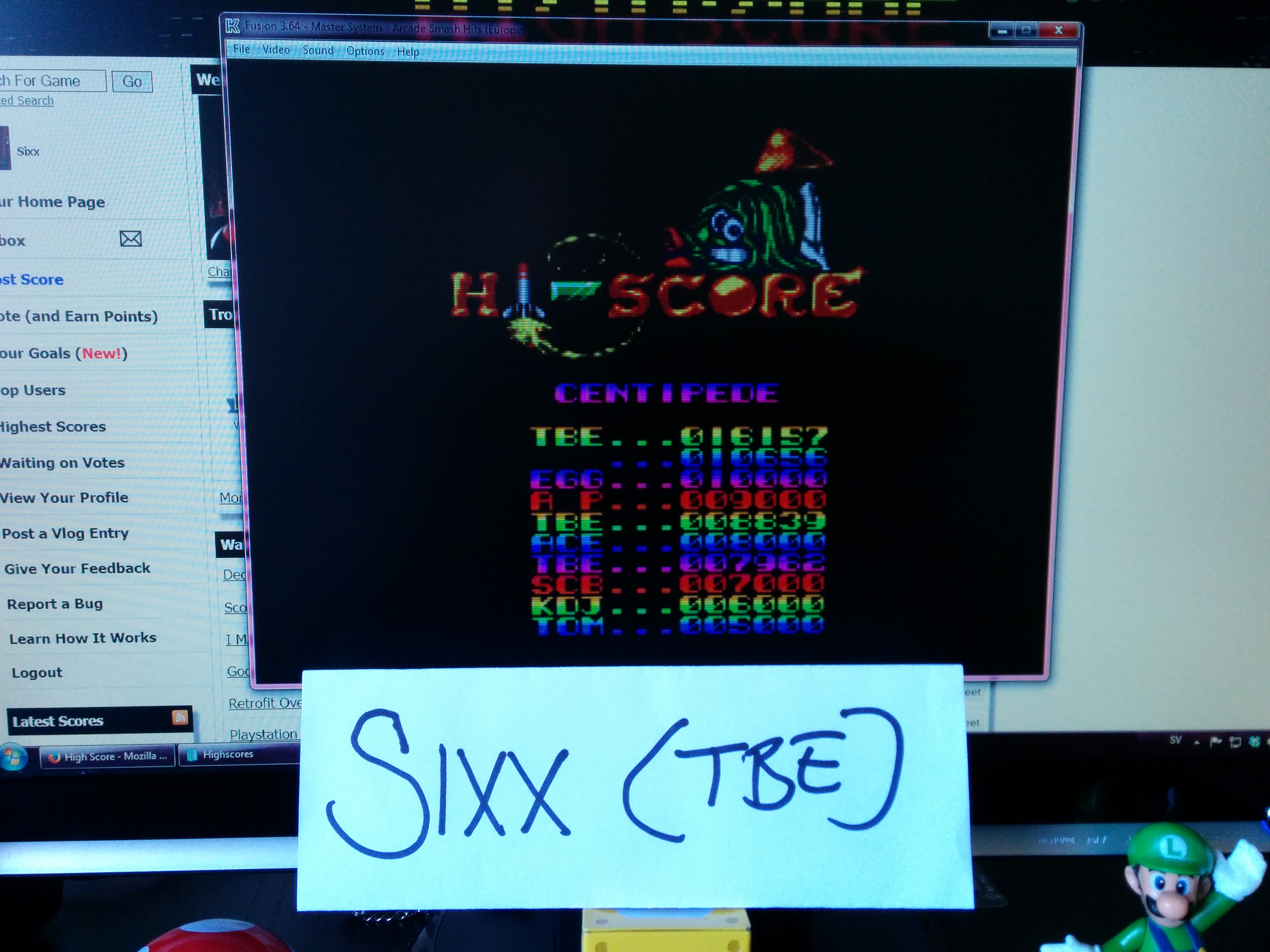 Sixx: Arcade Smash Hits: Centipede (Sega Master System Emulated) 16,157 points on 2014-04-11 08:54:37