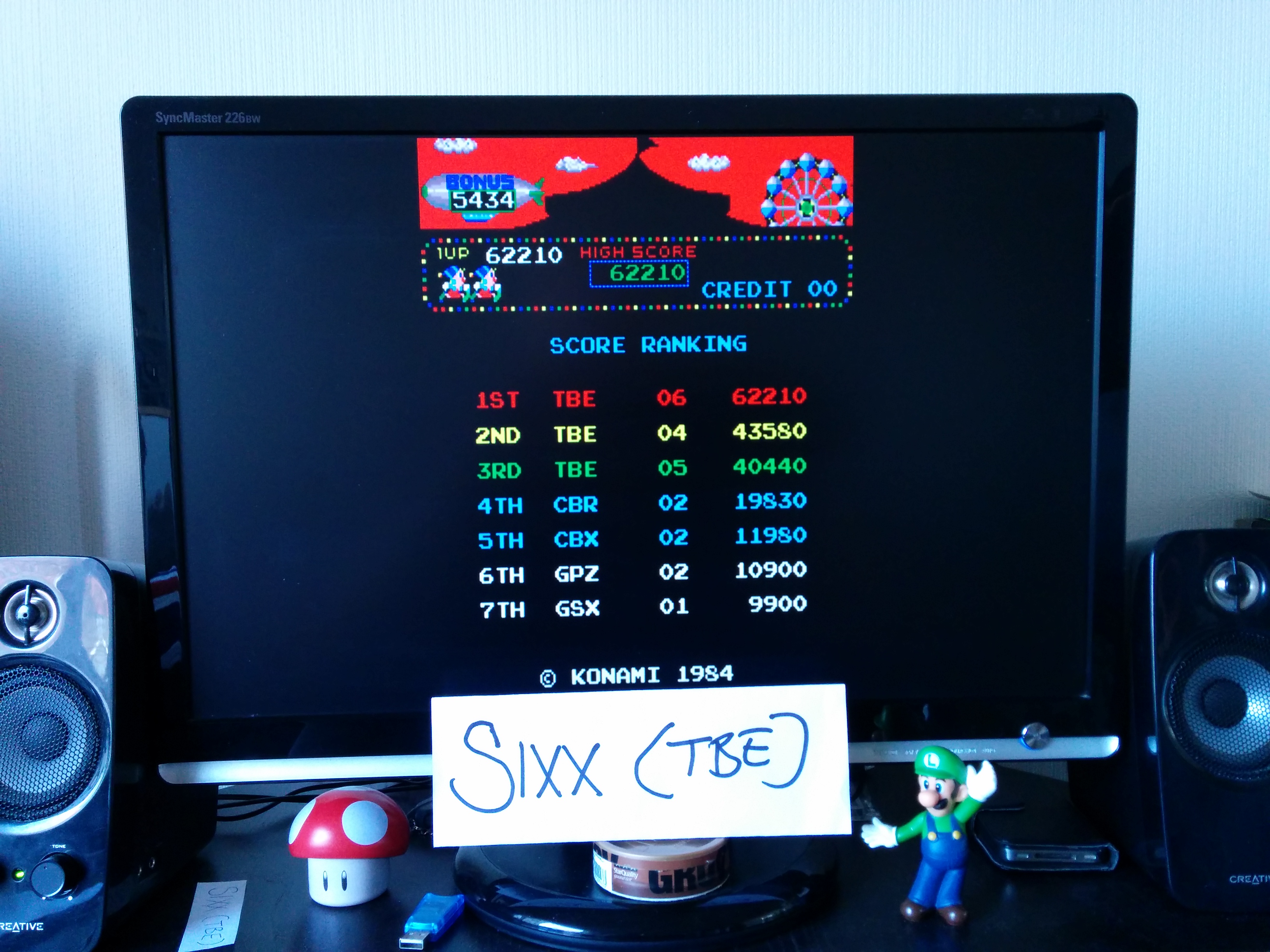 Sixx: Circus Charlie [No Level Select] (Arcade Emulated / M.A.M.E.) 62,210 points on 2014-04-13 12:00:14