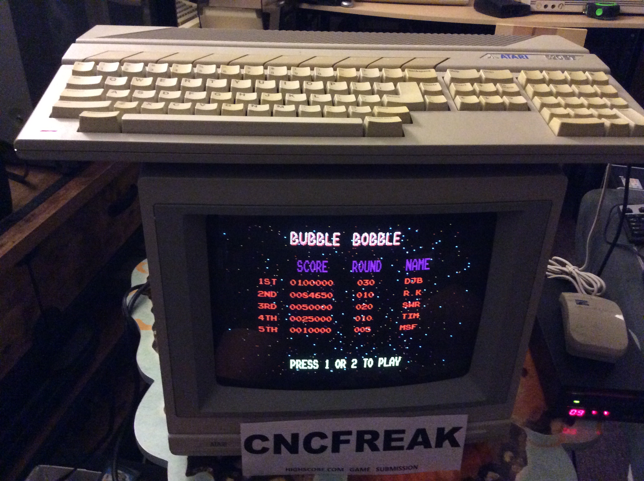 cncfreak: Bubble Bobble (Atari ST) 84,650 points on 2014-04-13 17:43:21