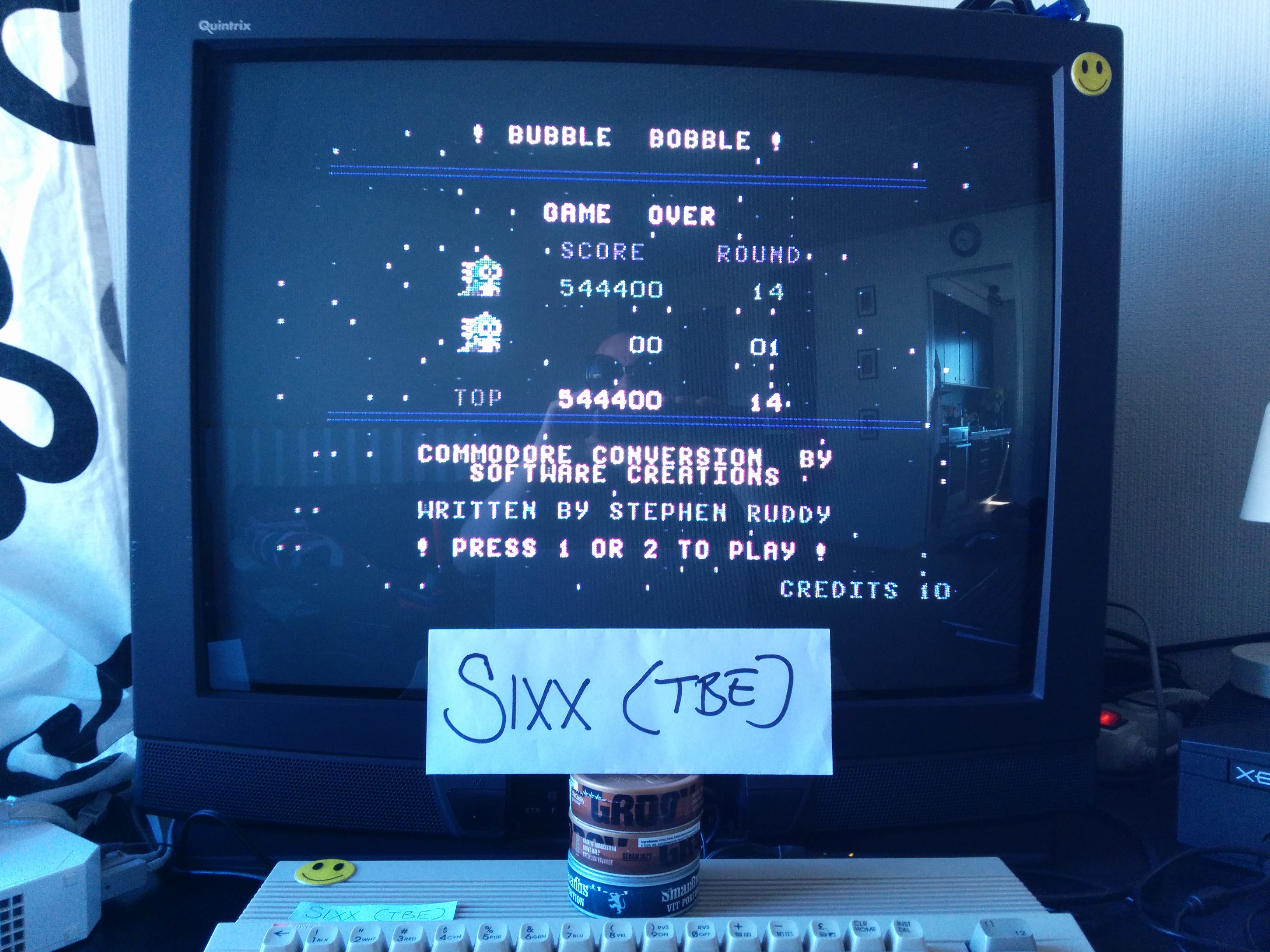 Sixx: Bubble Bobble (Commodore 64) 544,400 points on 2014-04-14 06:32:55