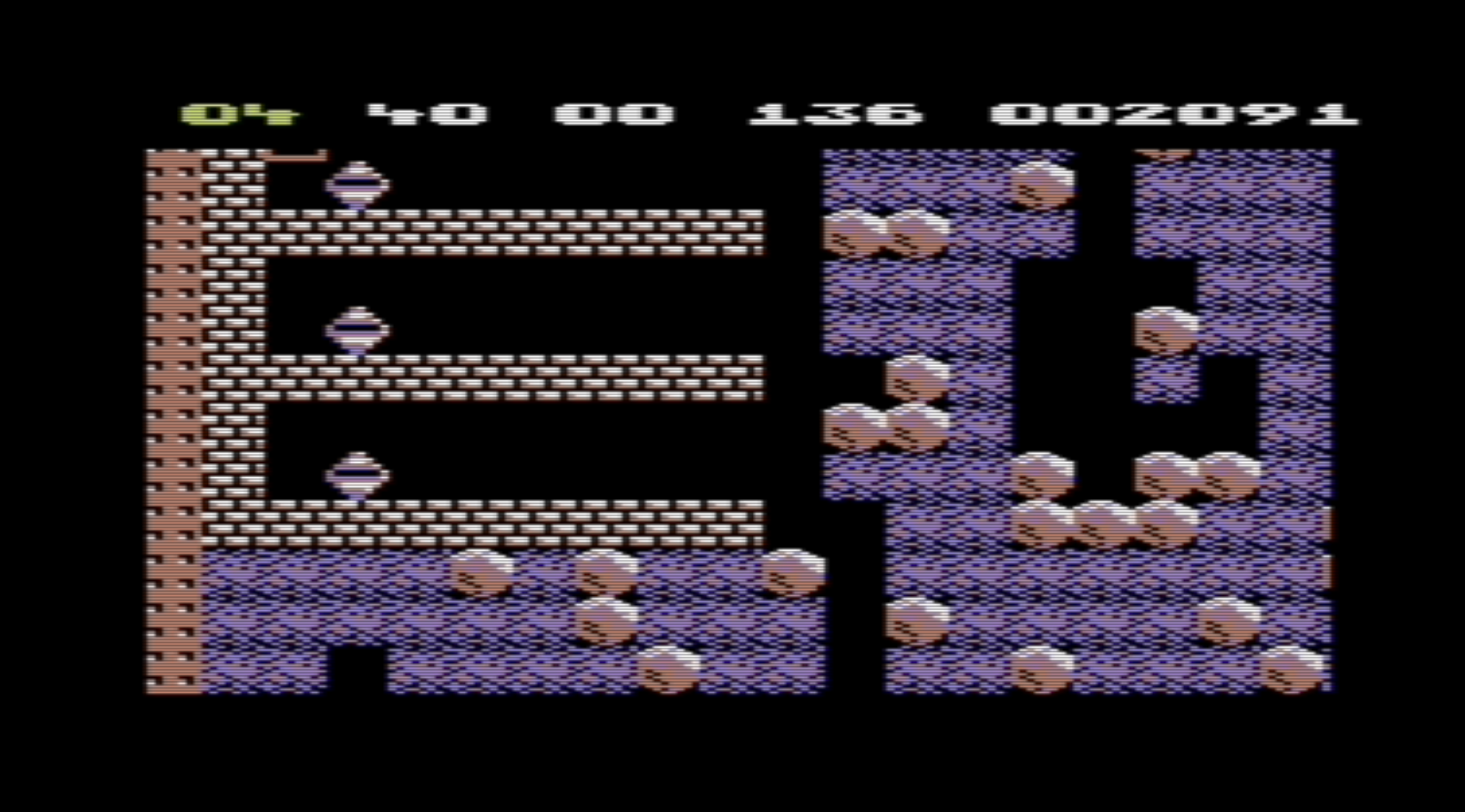 ClausLarsen: Boulder Dash (Commodore 64 Emulated) 2,091 points on 2014-04-17 13:55:10