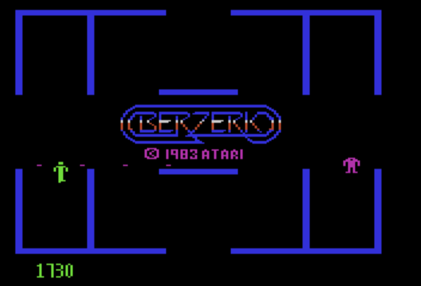 cncfreak: Berzerk (Atari 400/800/XL/XE Emulated) 1,730 points on 2013-09-24 22:11:22