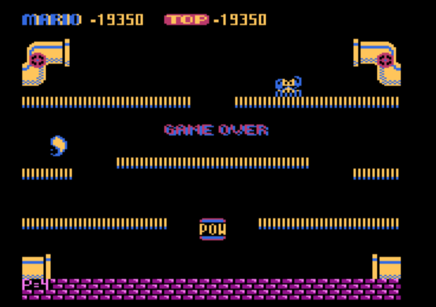 cncfreak: Mario Bros (Atari 400/800/XL/XE Emulated) 19,350 points on 2013-09-24 22:50:55