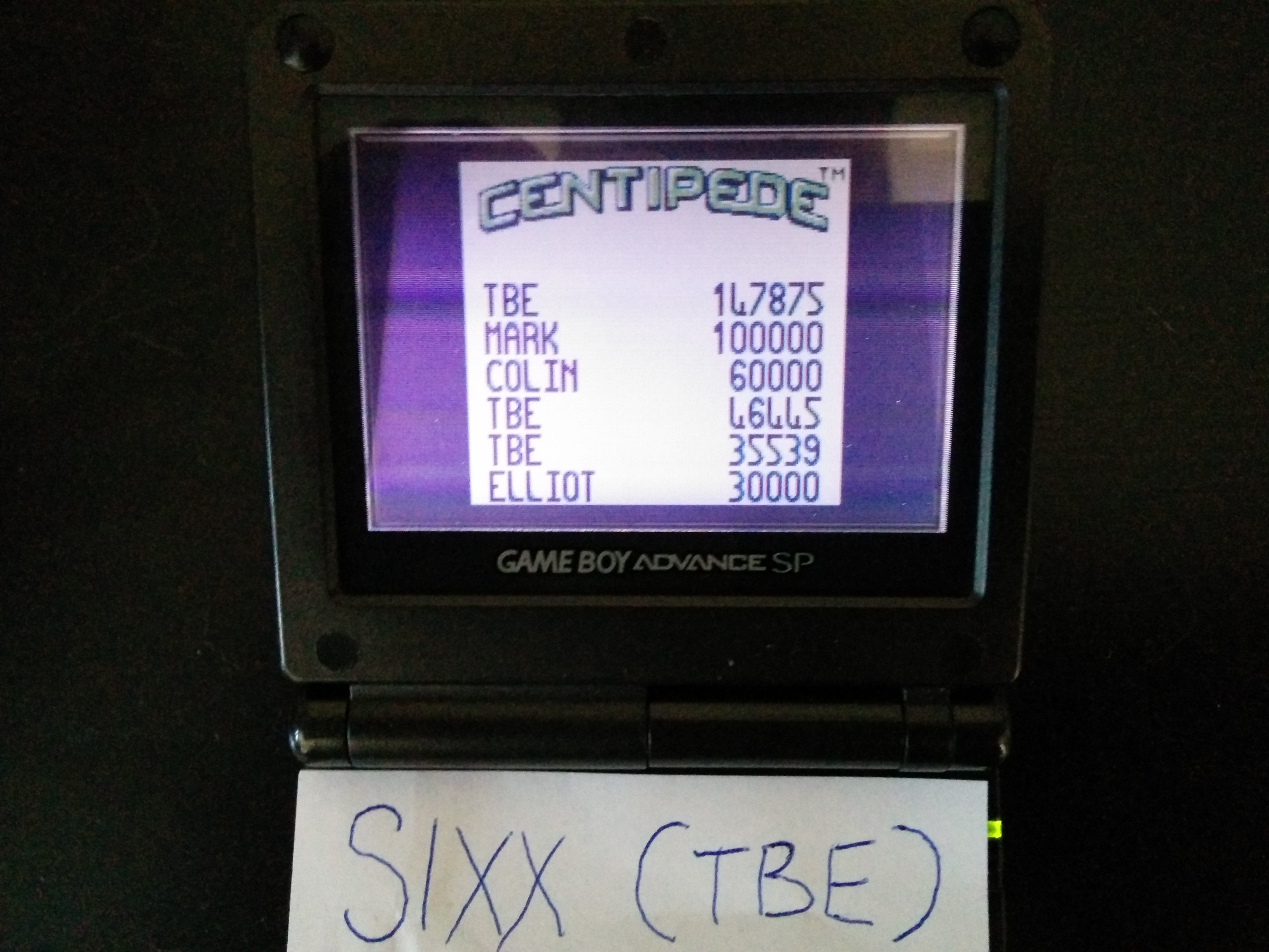 Sixx: Centipede (Game Boy) 147,875 points on 2014-04-19 09:22:07
