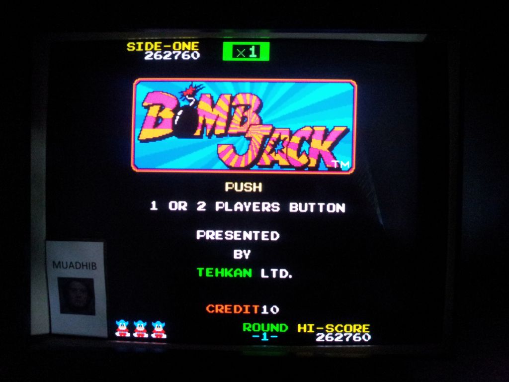 Muadhib: Bomb Jack (Arcade Emulated / M.A.M.E.) 262,760 points on 2014-04-22 07:40:47