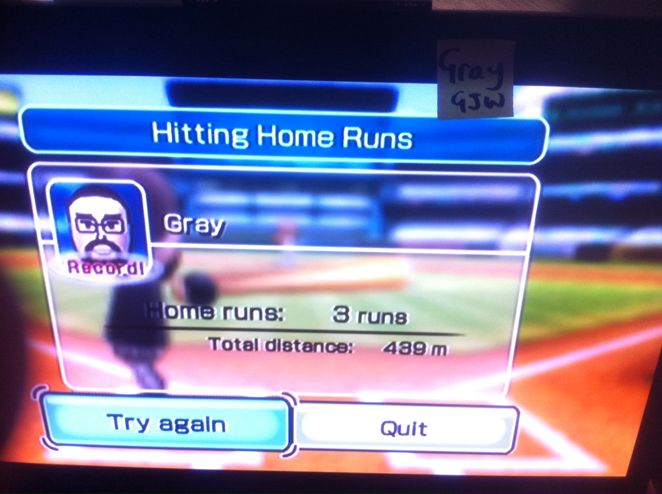 Wii Sports: Baseball [Home Runs: Total Feet] 1,440 points