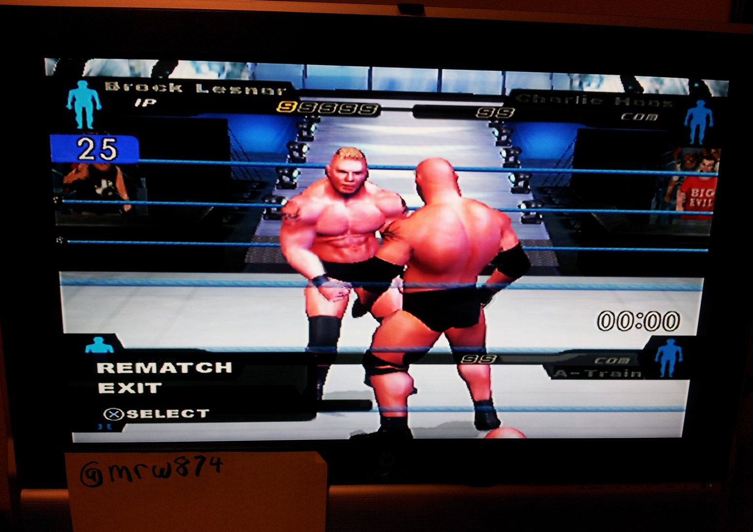 mrw874: WWE Smackdown: Here Comes the Pain: Slobber Knocker [Time Limit/Smackdown! Difficulty] (Playstation 2) 25 points on 2014-04-25 09:06:07
