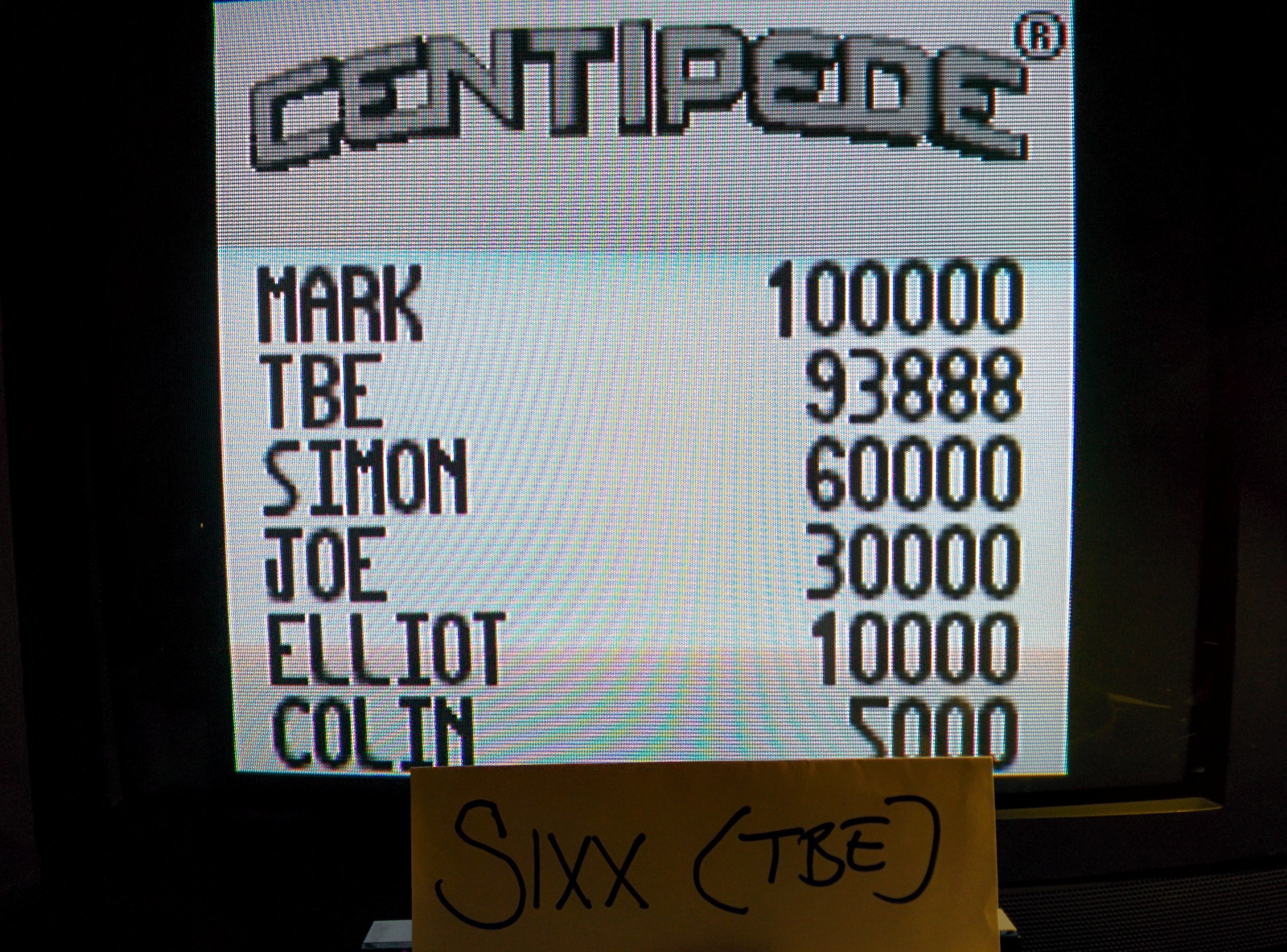 Sixx: Centipede (Game Boy Emulated) 93,888 points on 2014-04-25 18:51:51