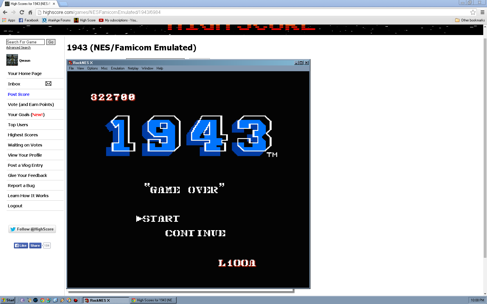 1943 322,700 points
