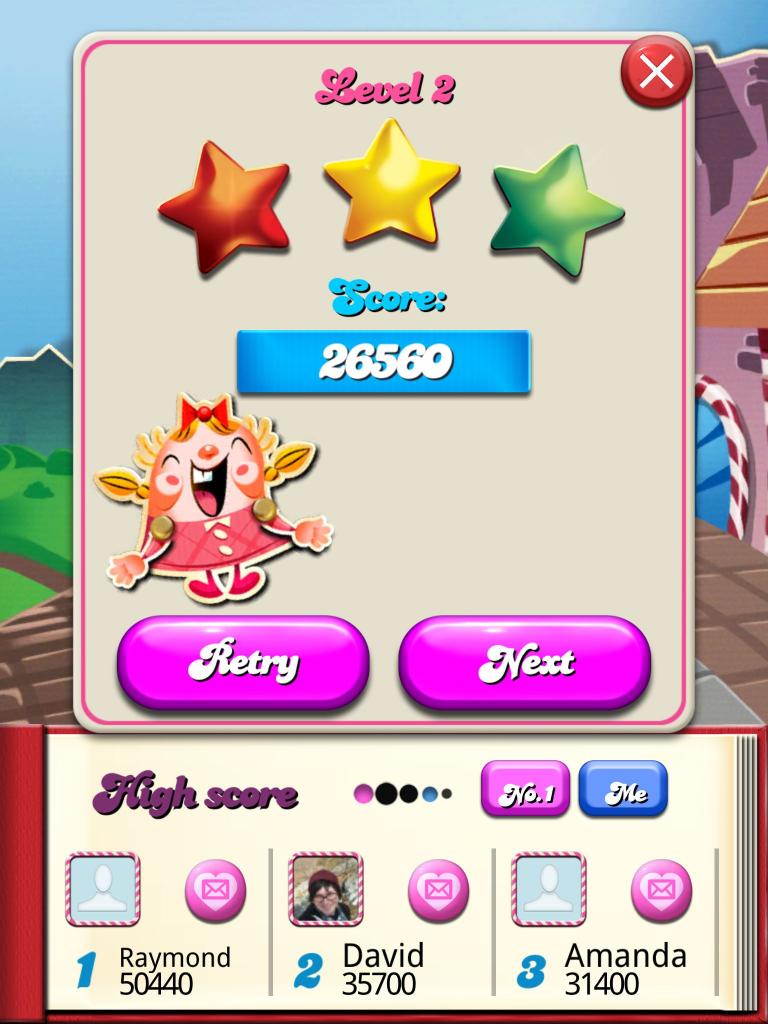 Candy Crush Saga: Level 002 26,560 points